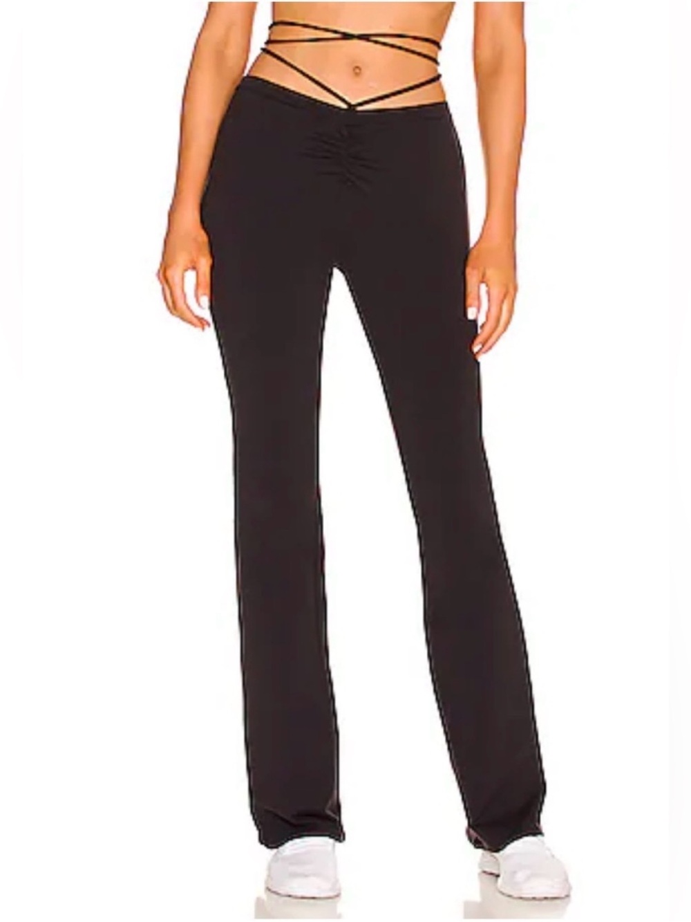 I am Gia black high waisted ruched pants